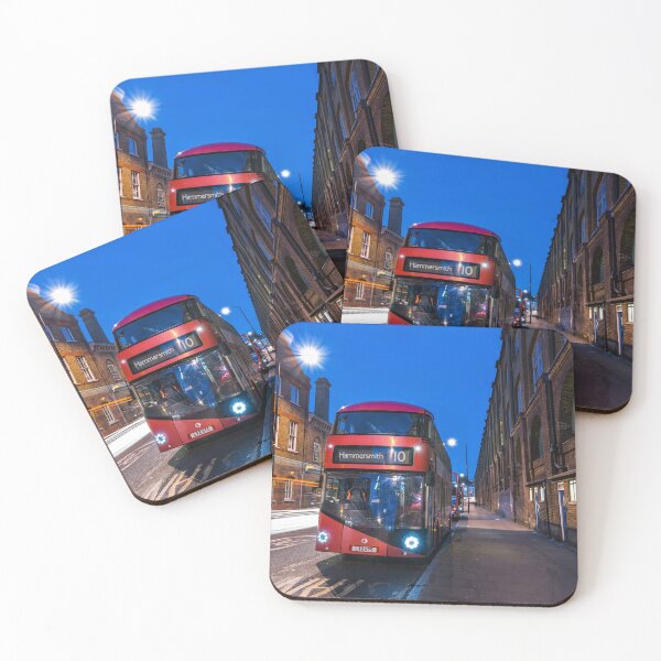 Item preview, London bus at night in King's Cross designed and sold by WorldScenery.