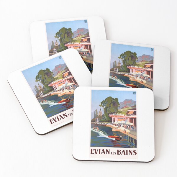 Item preview, Evian Les Bains France Vintage Travel Poster designed and sold by LeonardDooley.