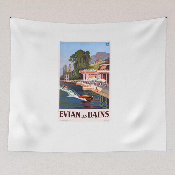 Item preview, Evian Les Bains France Vintage Travel Poster designed and sold by LeonardDooley.
