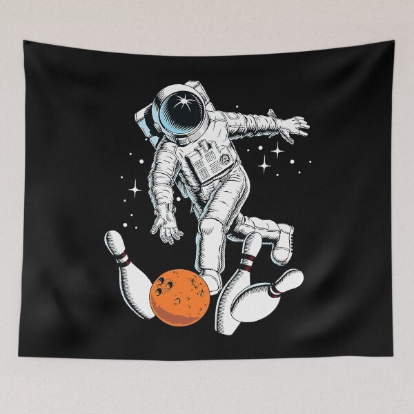 Item preview, Cool Space Astronaut Playing Bowling Graphic Designs Fun designed and sold by LemmikkiBadley.