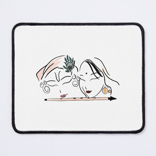Item preview, Portrait of Krishna and Radha Abstract Art designed and sold by BeryPink.