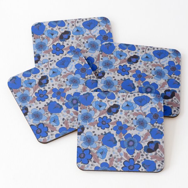 Item preview, Electric blue flowers designed and sold by SisterlyLove.