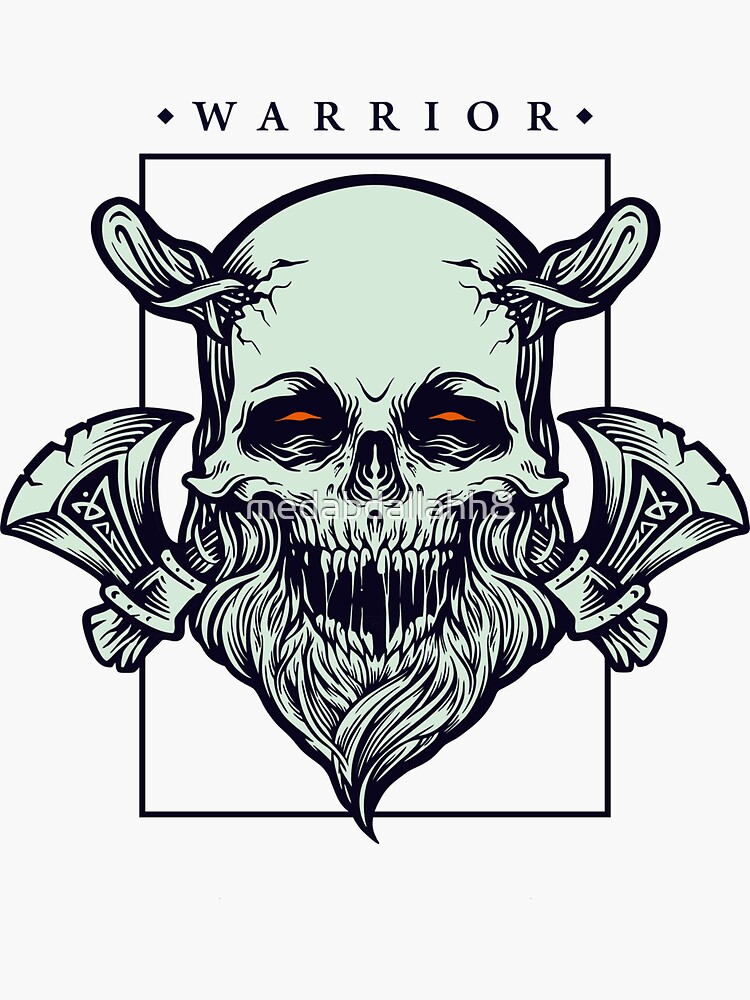 Warrior Skull - Viking - Sticker