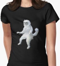 Persian Cat Room Guardian Meme Women's Fitted T-Shirt