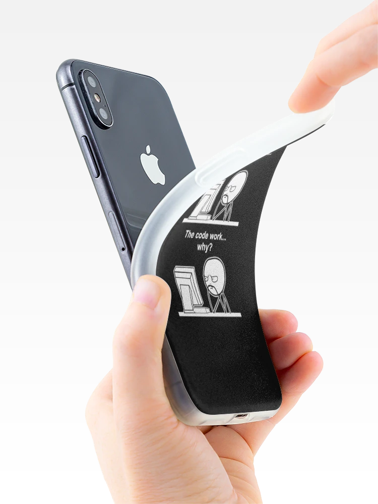 Thumbnail 4 of 5, iPhone Case, Meme Code Work Why designed and sold by nando270.