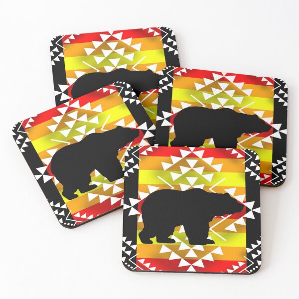 Item preview, White / Black Native Bear Print designed and sold by JMWCD.