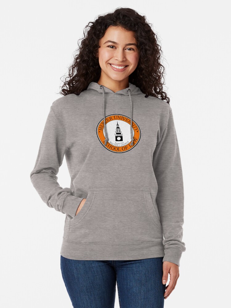 Aperçu 2 sur 5. Sweat à capuche léger avec l'œuvre Faculté de droit de l'Université Mercer créée et vendue par happilyavery.
