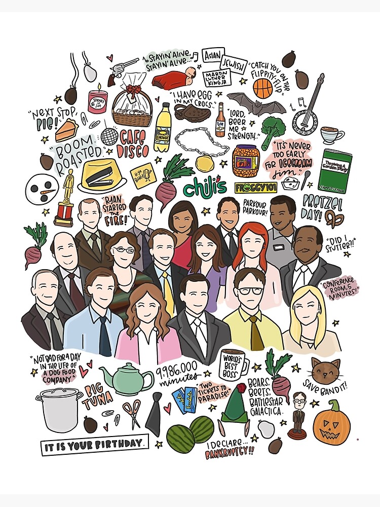 The Office TV Show Quotes Art Board Print for Sale by Flakey