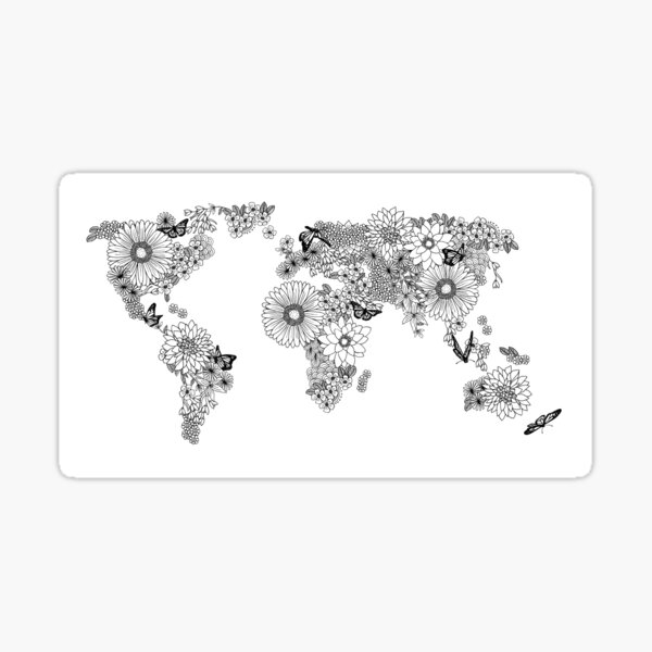 Floral Map Sticker