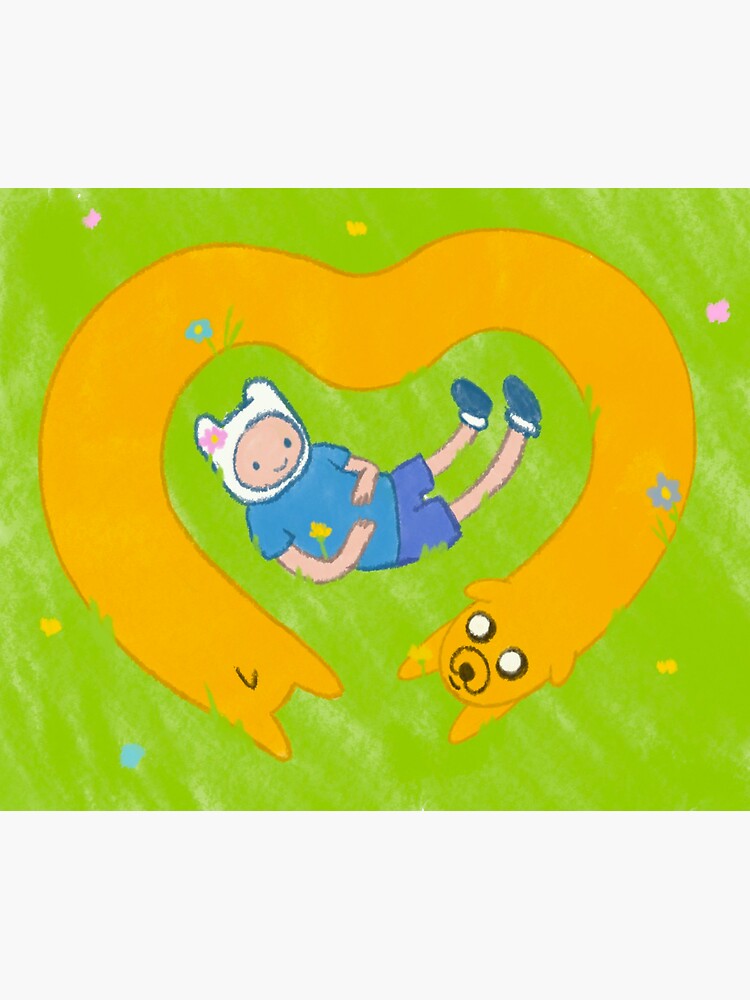 Adventure Time With Finn And Jake Heart Shaped Friend Sticker By Zlypy Redbubble