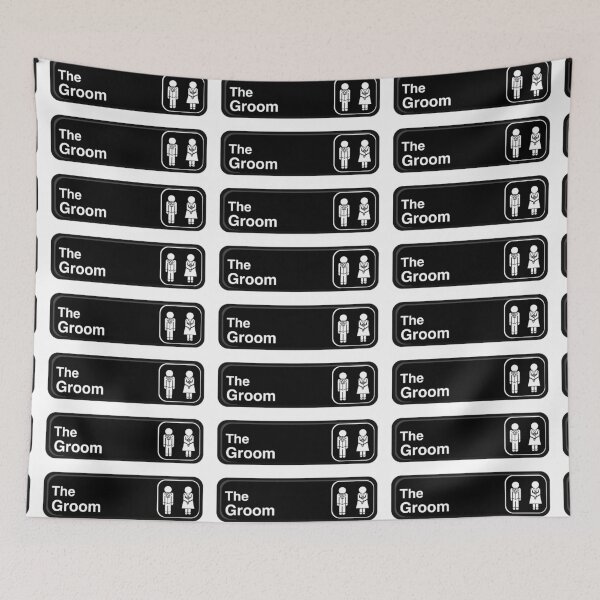 Item preview, The Groom Black Door Sign with Bride and Groom figures designed and sold by LawsonFabrics.