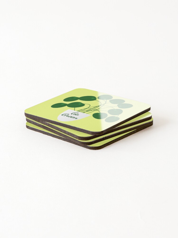 Thumbnail 4 of 5, Coasters (Set of 4), Go Green Plant  designed and sold by RacheDesign.