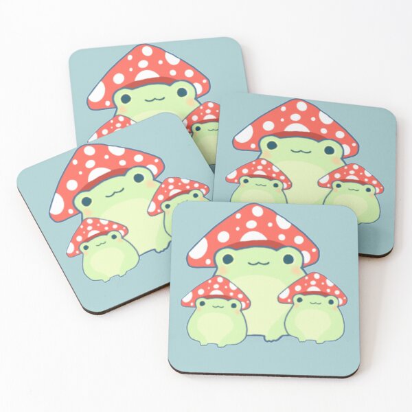 Item preview, mushroom frog family designed and sold by froggiesdesigns.