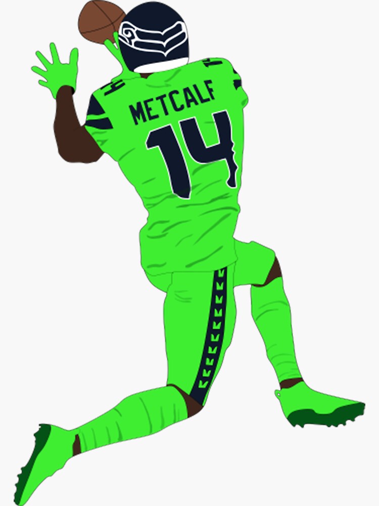 DK Metcalf Green Seattle Seahawks Football Glossy Sticker 
