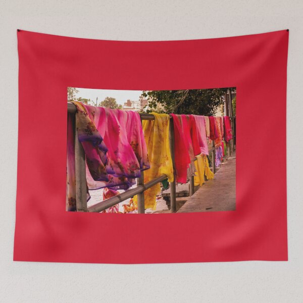 Item preview, Saris hanging out to dry designed and sold by indiafrankk.