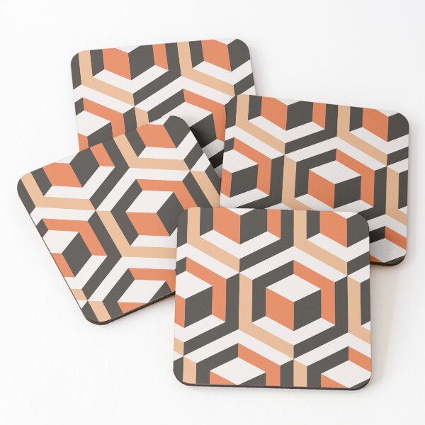 Item preview, Blocks 3d geometric pattern orange background in abstract style designed and sold by SpotWarehouse.