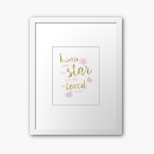 Twinkle twinkle little star do you know how loved you are (pink) Framed Art Print