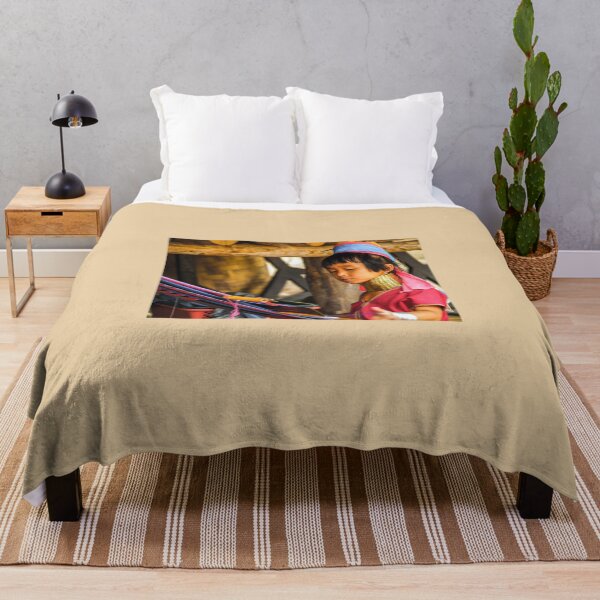 Item preview, Young ethnic Karen girl working the loom designed and sold by indiafrankk.