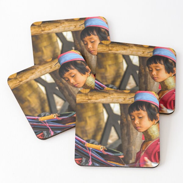 Item preview, Young ethnic Karen girl working the loom designed and sold by indiafrankk.