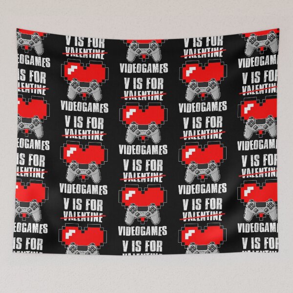 Item preview, V Is For Video Games, Valentines Day designed and sold by FNStuff.
