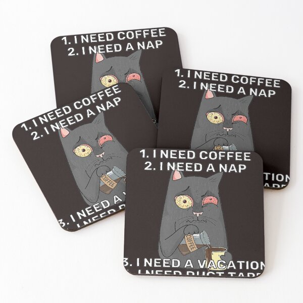 Item preview, My Four Moods Need Coffee Need A Nap Cat Coffee Lover Premium T-Shirt designed and sold by jerrylson.