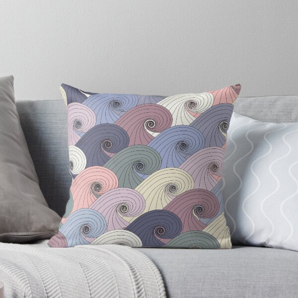 Item preview, Ocean Waves Swirl Line Art Pattern Purple Cream designed and sold by cashewdays.