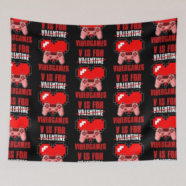 Item preview, V Is For Video Games, Valentines Day designed and sold by FNStuff.
