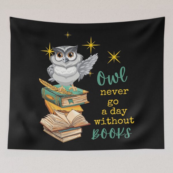 Item preview, Owl Never Go A Day Without Books-Pun-Play On Words designed and sold by SighFly52.