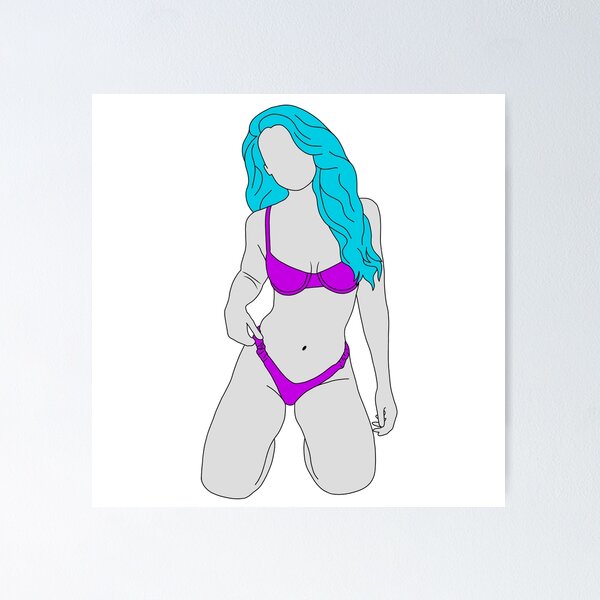 Item preview, blue hair beach girl designed and sold by OberArt.