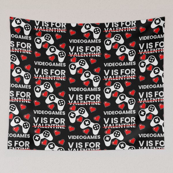 Item preview, V Is For Video Games, Valentines Day designed and sold by FNStuff.