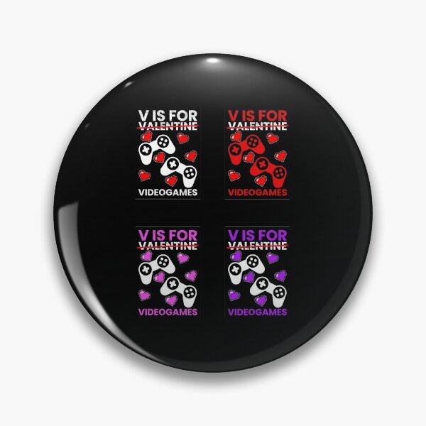 Item preview, V Is For Video Games, Valentines Day, Sticker Pack designed and sold by FNStuff.