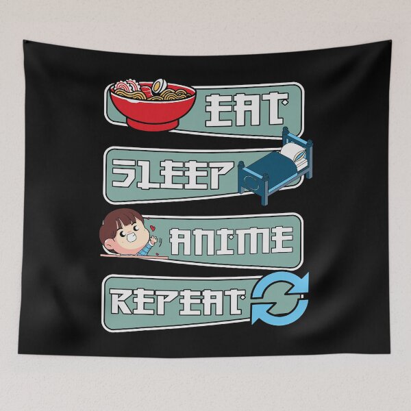 Item preview, Funny kawaii Eat Sleep Anime Repeat Anime Manga designed and sold by SARAHKUHNS.