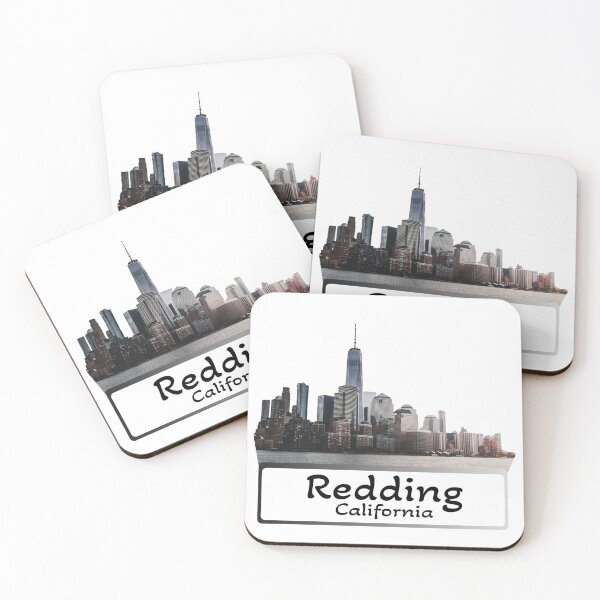 Item preview, Redding california united states of america landmark grayscale designed and sold by WhereIsTravis.