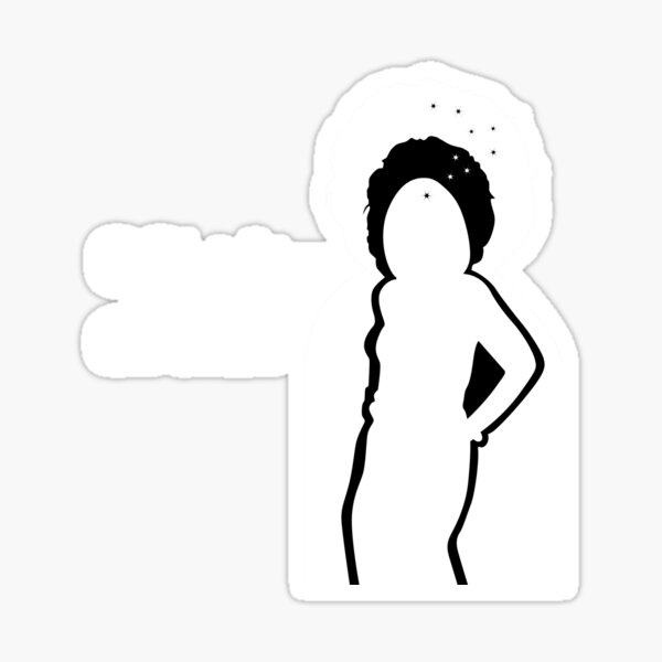 Shrinking Woman White Logo for Dark Items Only Sticker