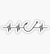 Fishing Heart Beat Sticker