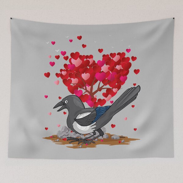 Item preview, Funny Magpie Bird Lover Heart Shape Magpie Valentine_s Day designed and sold by MichelleMedin.