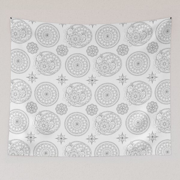 Item preview,  floral ethnic pattern with mandalas designed and sold by AlinNova.