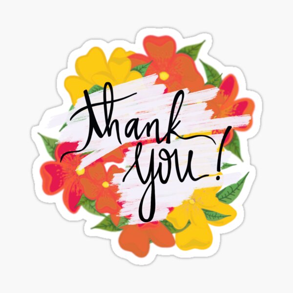 Thank You Card Sticker For Sale By Ltbenedict21 Redbubble 5064