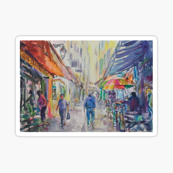 Vista previa del artículo con la obra «Puesto callejero de Provenza», diseñado y vendido por artshootfish.
