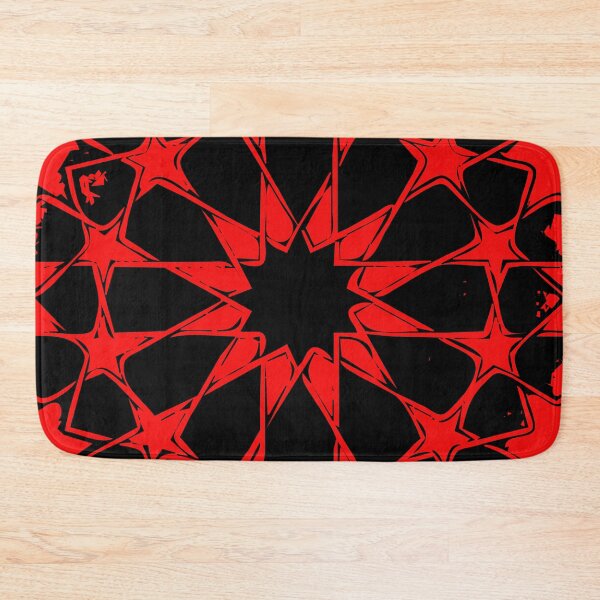 Item preview, geometric pattern black shade with red background designed and sold by Md Rashid  Hasan.
