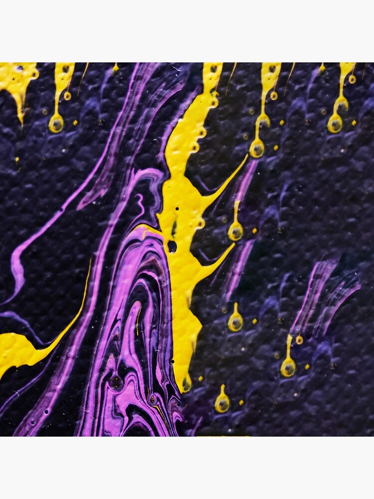 "Yellow and Purple Abstract Painting, abstract, fluid art, Black White