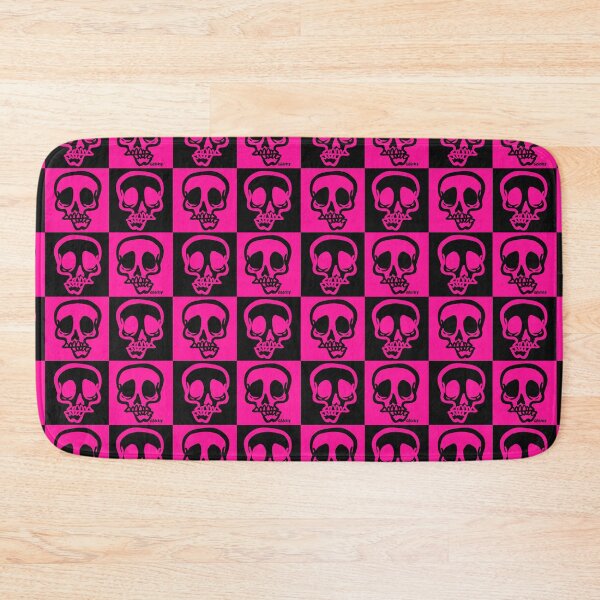 Item preview, Pink and Black Skull Checkers designed and sold by JanGrackle.
