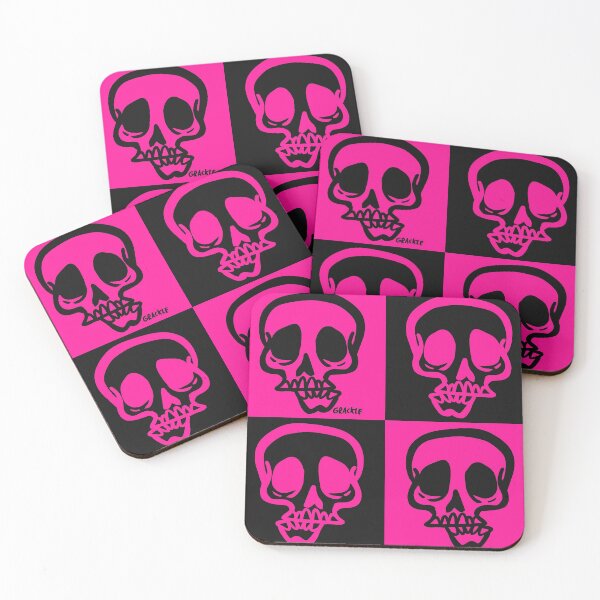 Item preview, Pink and Black Skull Checkers designed and sold by JanGrackle.