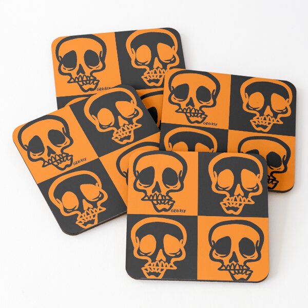 Item preview, Halloween Skull Checkers designed and sold by JanGrackle.