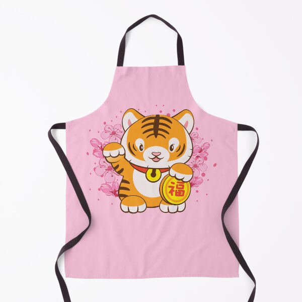 Item preview, Cute Lucky Tiger with Pastel Pink Sakura Kawaii Aesthetic designed and sold by Irene Koh.