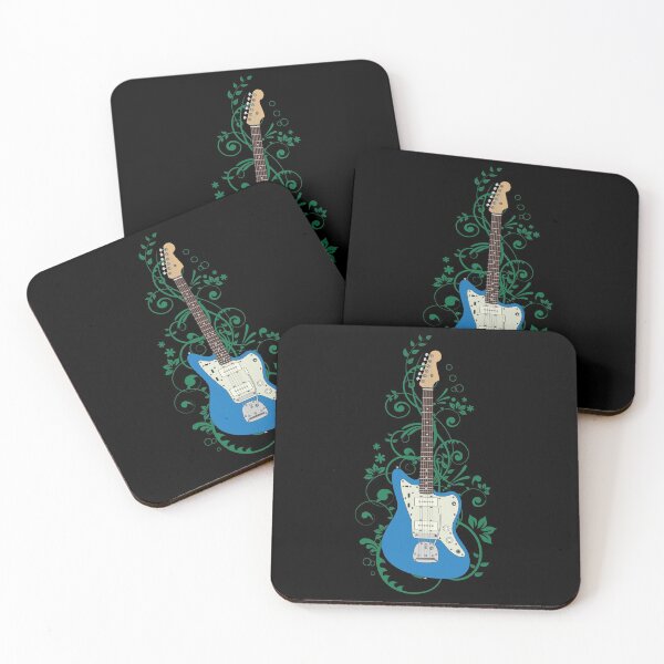 Item preview, Blue Offset Style Electric Guitar Flowering Vines designed and sold by nightsworthy.