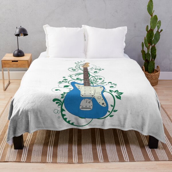 Item preview, Blue Offset Style Electric Guitar Flowering Vines designed and sold by nightsworthy.