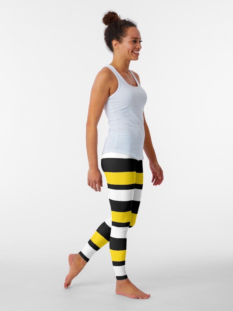 yellow and white striped leggings