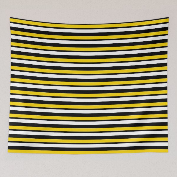 Item preview, Yellow-Gold White & Black Horizontally-Striped designed and sold by PharrisArt.
