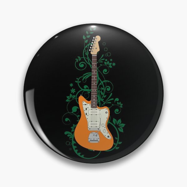 Item preview, Orange Offset Style Electric Guitar Flowering Vines designed and sold by nightsworthy.